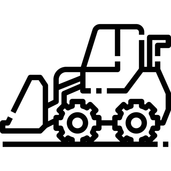 Bulldozer Ícone Escavadeira Construção Estilo Esboço — Vetor de Stock