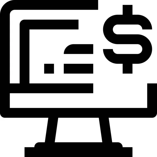 Ikona Podnikového Počítače Stylu Osnovy — Stockový vektor