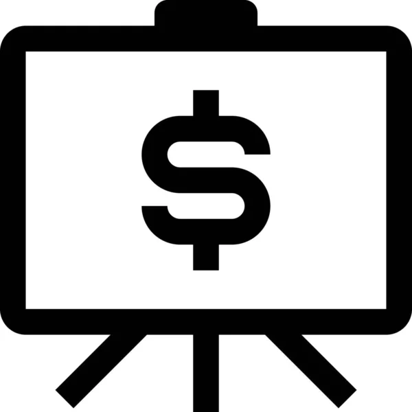 Ikona Obchodní Měny Banky Stylu Osnovy — Stockový vektor