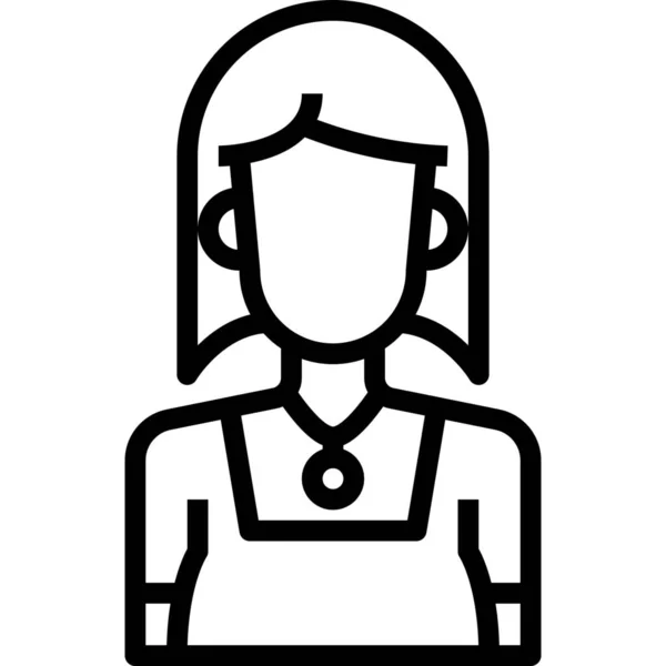 Avatar Női Emberek Ikon Vázlatos Stílusban — Stock Vector