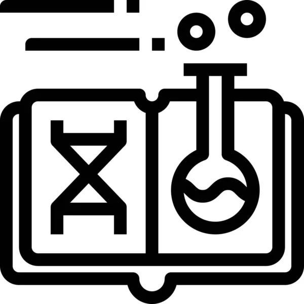 Icono Laboratorio Educación Biología Estilo Esquema — Vector de stock