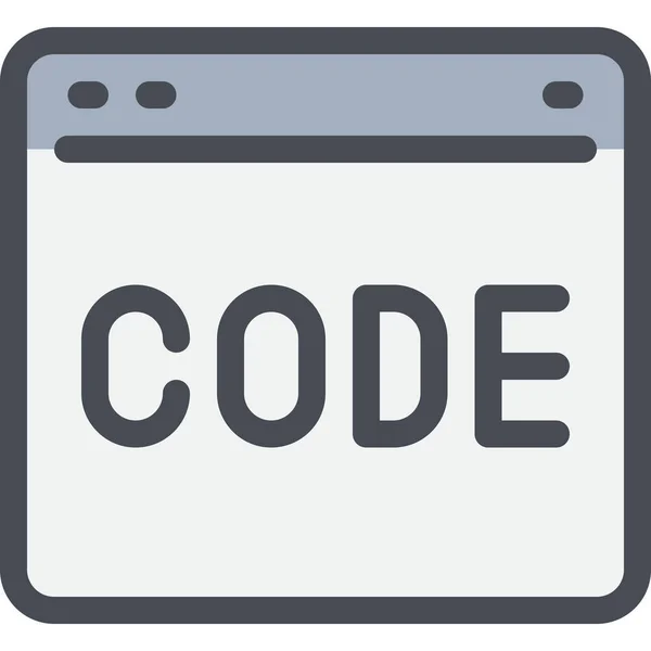 Código Del Navegador Icono Codificación Estilo Contorno Lleno — Archivo Imágenes Vectoriales