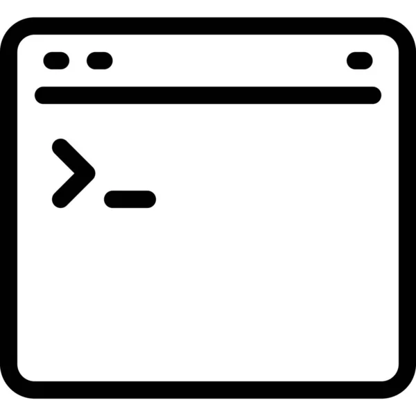 App Browser Code Symbol Outline Stil — Stockvektor