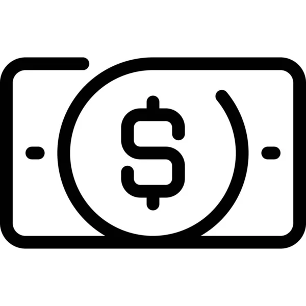 Icône Monnaie Affaires Bancaire Dans Style Contour — Image vectorielle