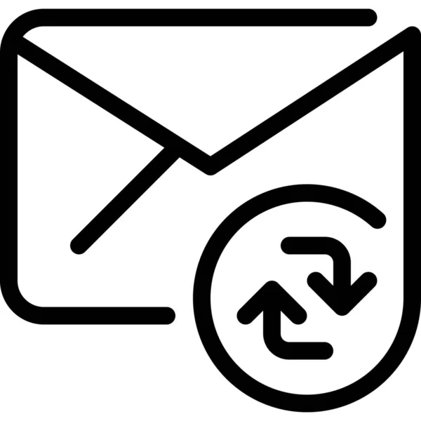 Pfeil Mail Buchstaben Symbol Outline Stil — Stockvektor