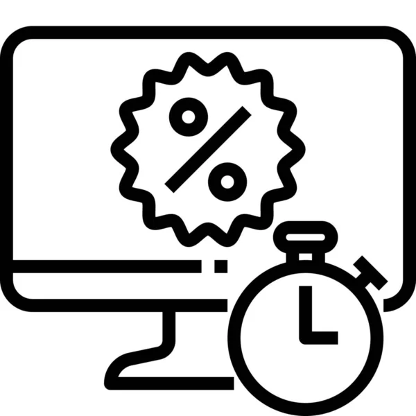 Computer Discount Offering Icon — Stock Vector