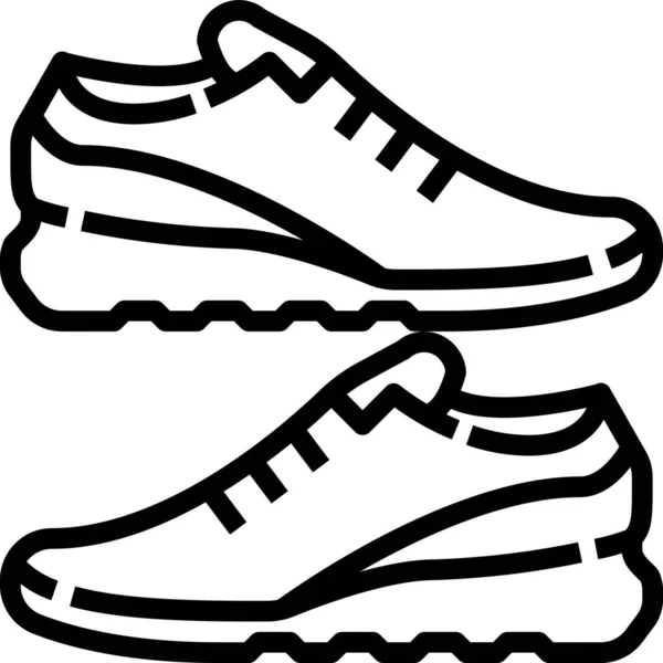 Footwear Shoes Sneaker Icon Outline Style — Stock Vector