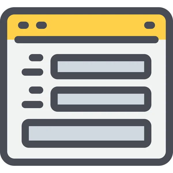 Browser Kontakt Interface Symbol Stil Ausgefüllter Umrisse — Stockvektor