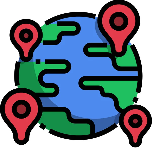 Earth Geolocation Location Icon — Stock Vector