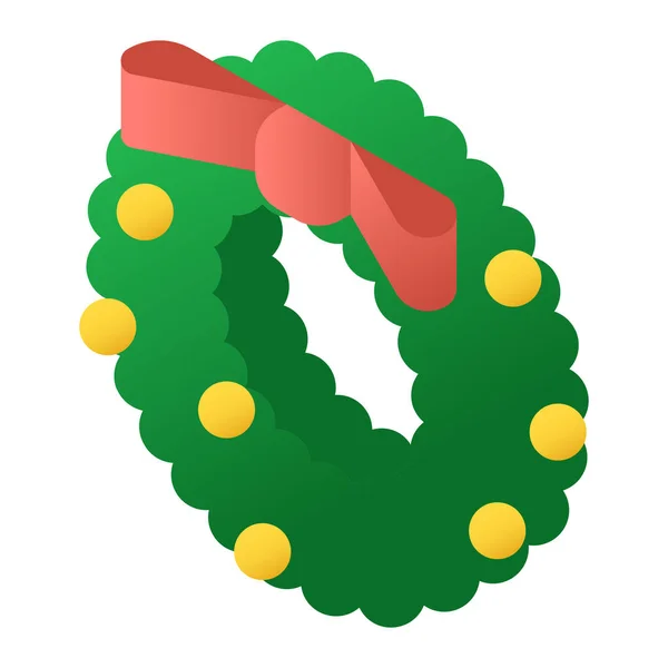 Christmas Wreath Garland Icon Christmas Category — Stock Vector