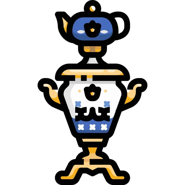 Иконка Чайник Кипящий Стиле Заполненный Контур — стоковый вектор