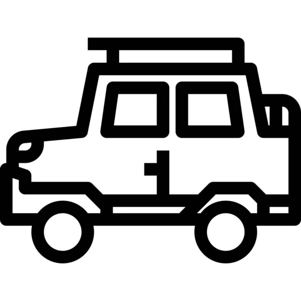 Иконка Автомобиля Джип Транспорта Стиле Абрис — стоковый вектор