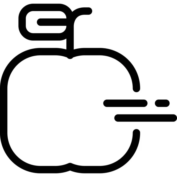 Manzana Educación Alimentos Icono Estilo Esquema — Vector de stock