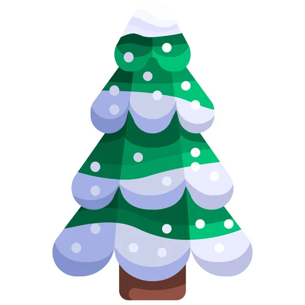 Weihnachten Wald Natur Ikone Flachen Stil — Stockvektor