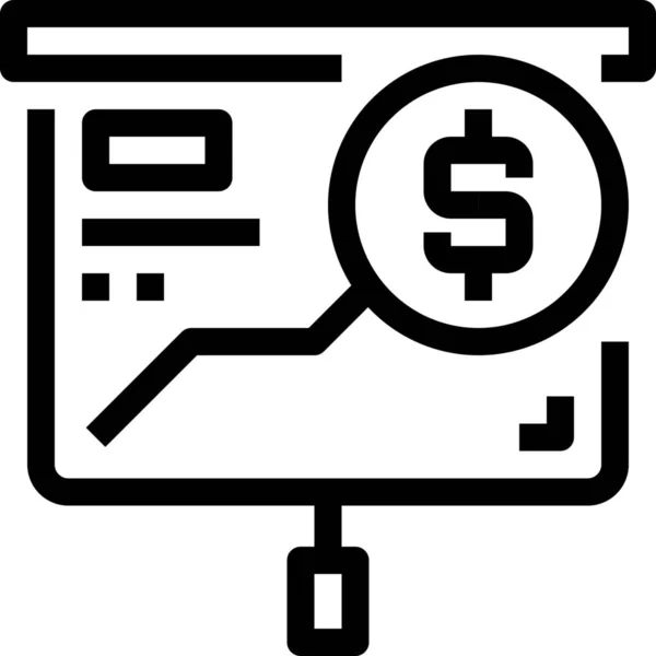 Ikona Grafiki Działalności Bankowej Zarysie — Wektor stockowy