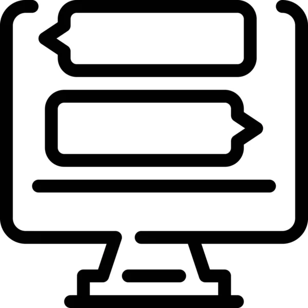 Chat Communication Computer Icon Outline Style — 스톡 벡터
