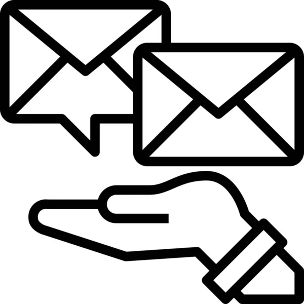 Email Enveloppe Main Icône — Image vectorielle