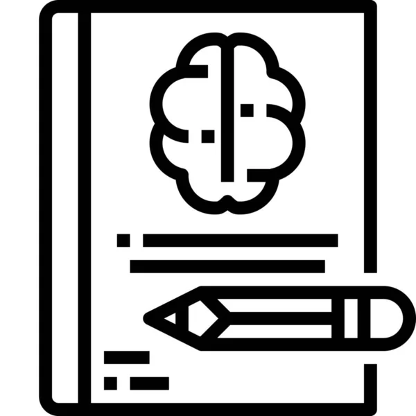 Onderwijs Boek Brainstorm Pictogram — Stockvector