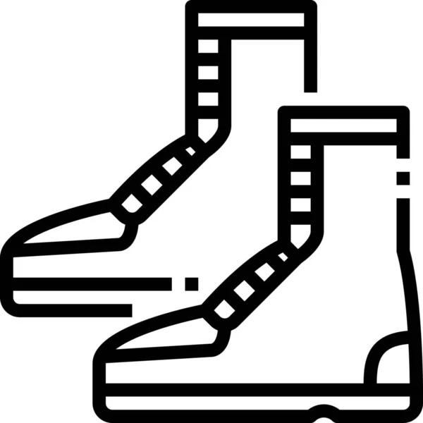 Boot Footwear Rainboots Icon Outline Style — Stock Vector