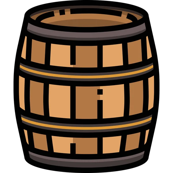 Alcohol Barrel Beer Icon Filled Outline Style — Stock Vector