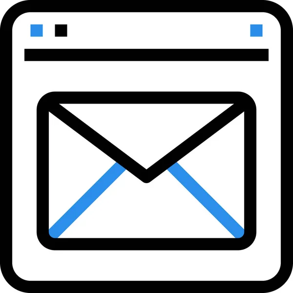 Browser Mail Interface Symbol Outline Stil — Stockvektor