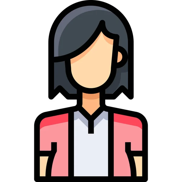 Іконка Аватарів Жіночих Людей Стилі Заповненого Контуру — стоковий вектор