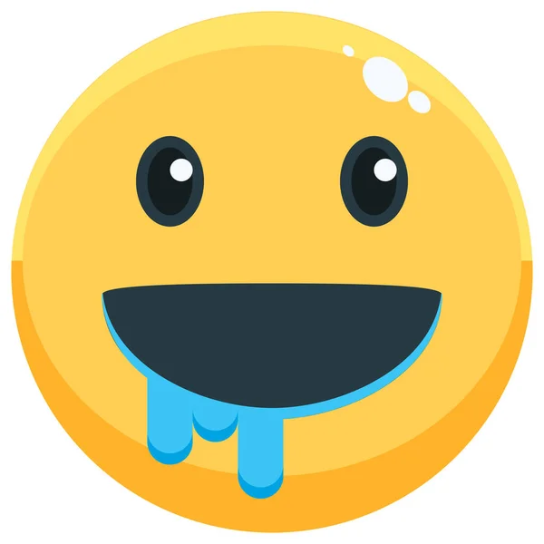 Emoji Émotionnel Icône Émotionnelle Dans Style Plat — Image vectorielle