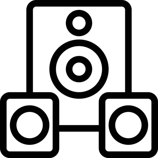 Icono Música Del Altavoz Audio Estilo Esquema — Vector de stock