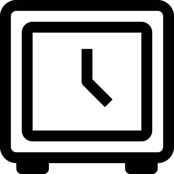 概要スタイルでのビジネスカレンダーの時計アイコン — ストックベクタ
