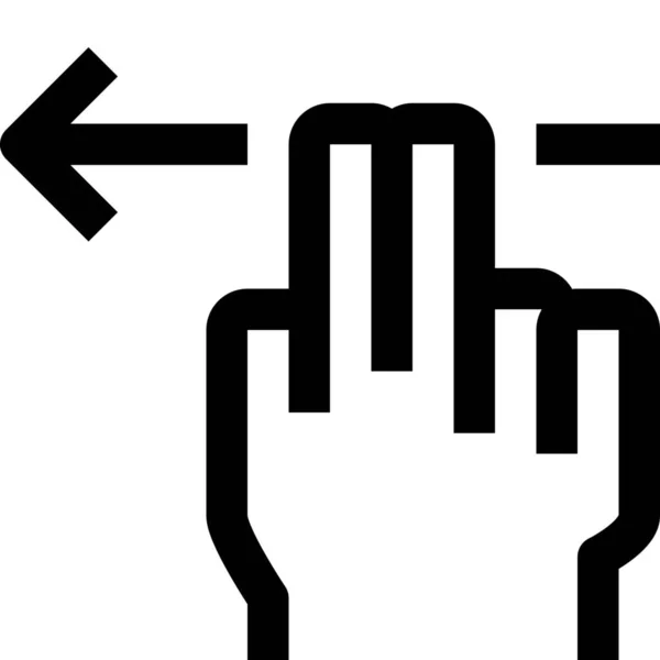 Значок Палець Стрілки Програми Стилі Контурів — стоковий вектор
