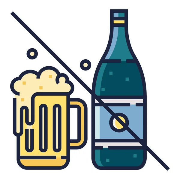 Alkoholsucht Alkoholiker Ikone Ausgefülltem Outline Stil — Stockvektor