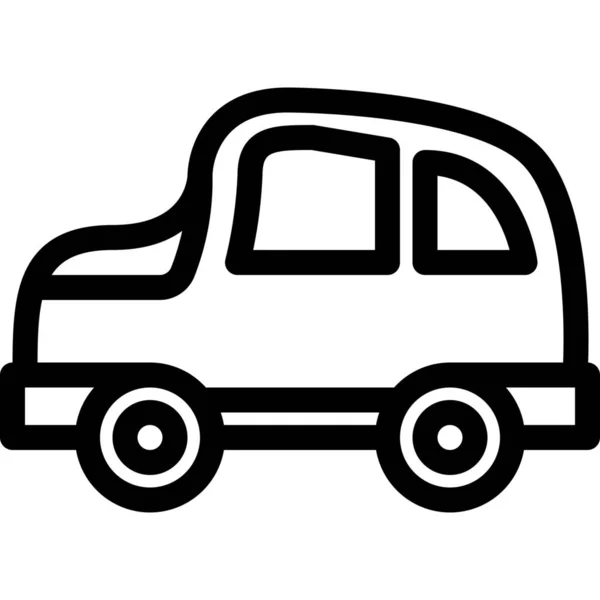 Icono Transporte Coche Escarabajo Estilo Esquema — Vector de stock