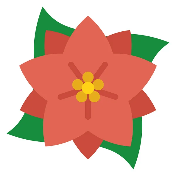 Poinsettia Icône Décoration Noël Dans Catégorie Noël — Image vectorielle