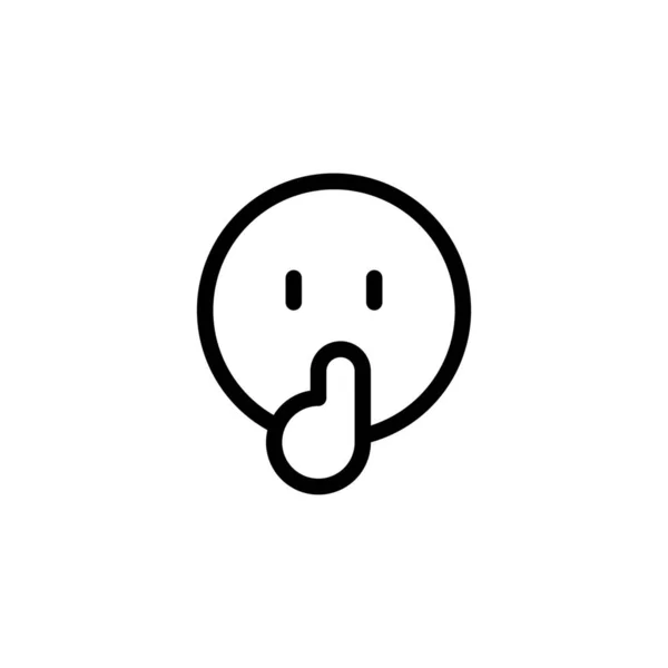 Shushing Emoji Kifejezés Ikon — Stock Vector