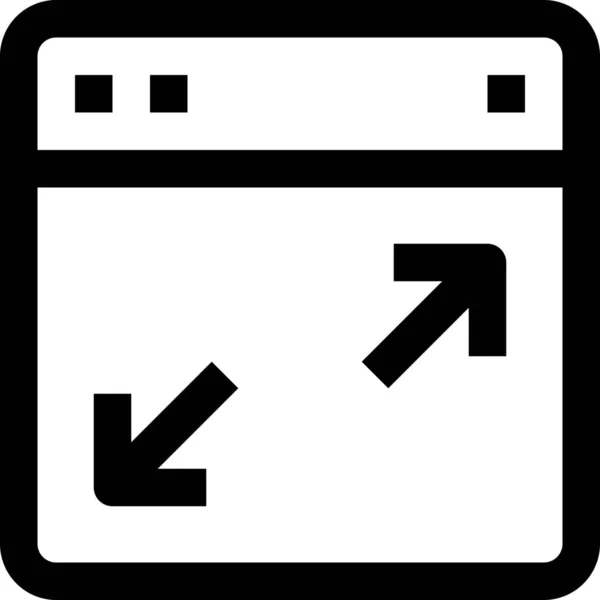Pfeil Browser Interface Symbol Outline Stil — Stockvektor