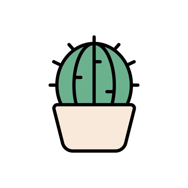 Kaktus Trädgård Växt Ikon — Stock vektor