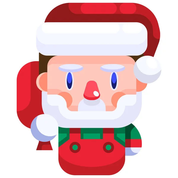 Аватар Икона Рождества Клауса Плоском Стиле — стоковый вектор