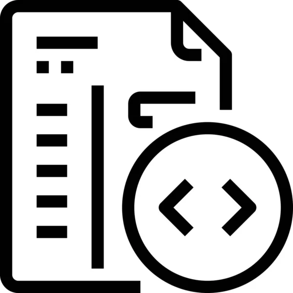 Codierung Von Dokument Symbolen Outline Stil — Stockvektor