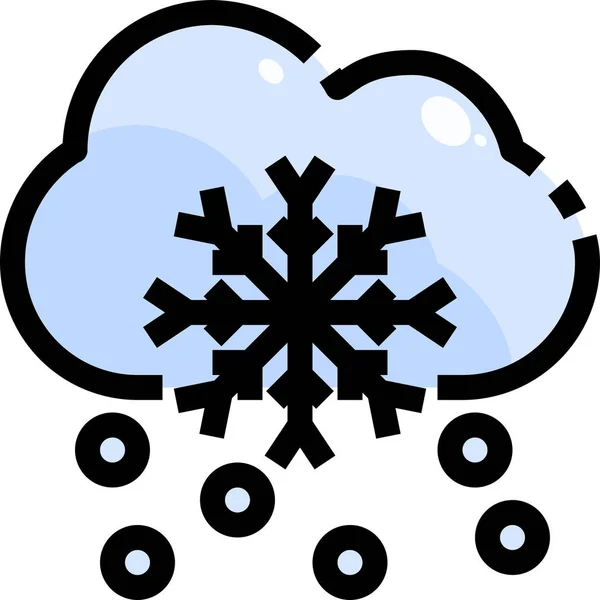 Meteorologia Natura Śnieg Ikona Wypełnione Zarys Stylu — Wektor stockowy