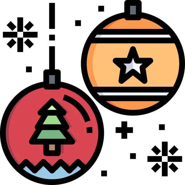 Bola Decoración Icono Navidad — Vector de stock