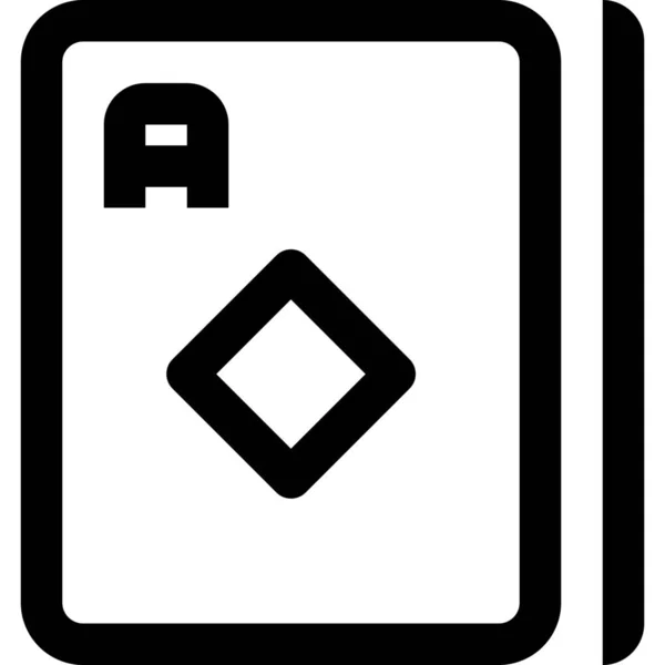 Icône Jeu Divertissement Carte Dans Style Outline — Image vectorielle