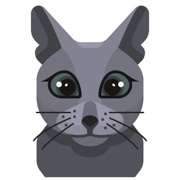 Animal Avatar Icono Azul Estilo Plano — Vector de stock