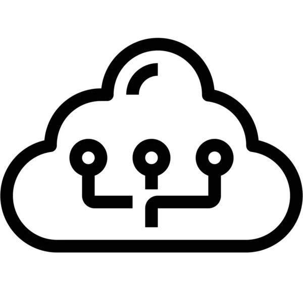 Cloud Connect Datensymbol Umrissstil — Stockvektor