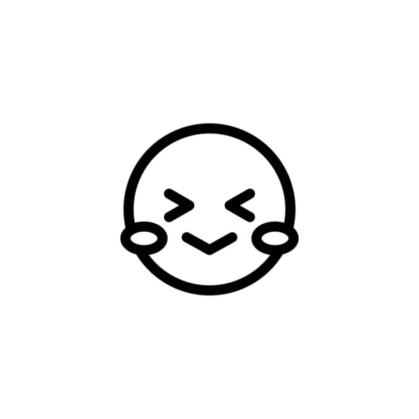 Tímido Icono Expresión Emoji — Vector de stock