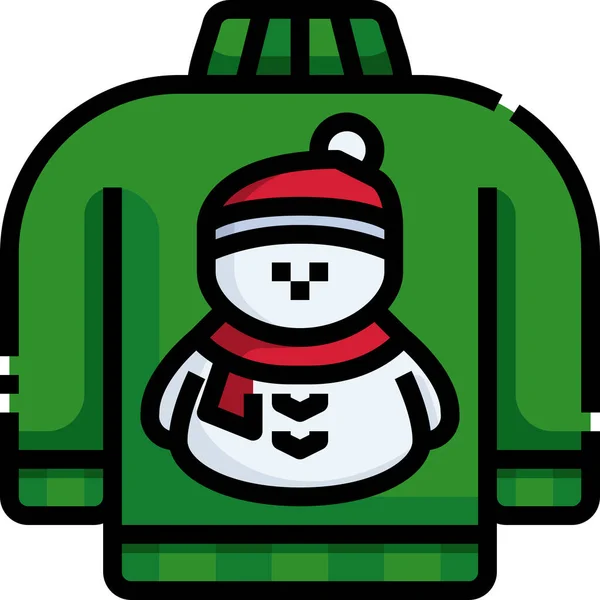 Boneco Neve Moda Roupas Ícone — Vetor de Stock