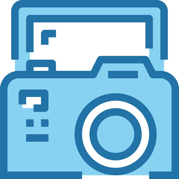 Цифровая Иконка Камеры Заполненная Стиле Контура — стоковый вектор