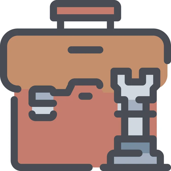 Bag Business Case Icon Filled Outline Style — Stock Vector