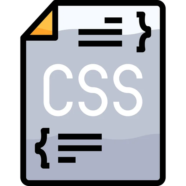 Kódování Css Rozvíjet Ikonu Vyplněném Stylu Osnovy — Stockový vektor