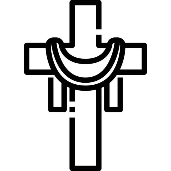Christelijk Kruis Katholiek Icoon Pasen Categorie — Stockvector