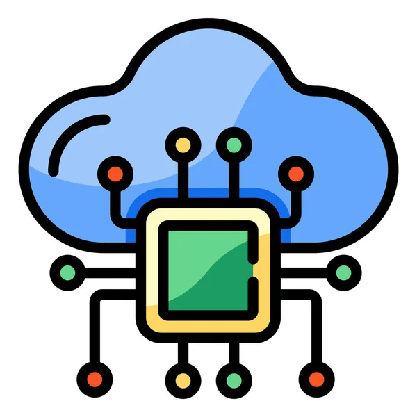 Icône Réseau Technologie Cloud — Image vectorielle